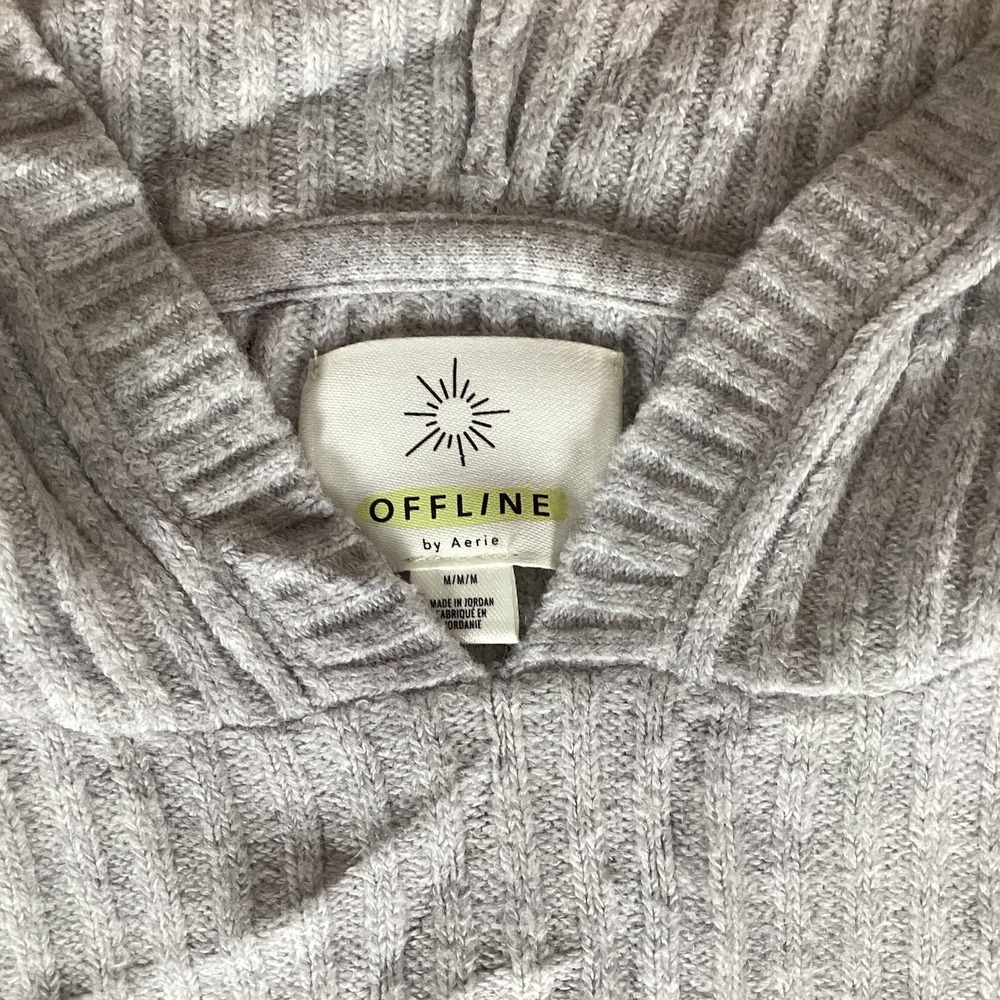Offline By Aerie Womens Shirt Top Sz M Medium Long Sleeve Pullover Gray Hoodie - Picture 3 of 7